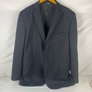 Guy Laroche Black super 100’s wool suit jacket men 48L lined jacket.